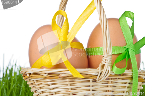 Image of basket with easter eggs
