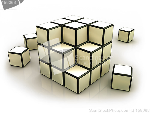 Image of Deconstructed Rubik's Cube