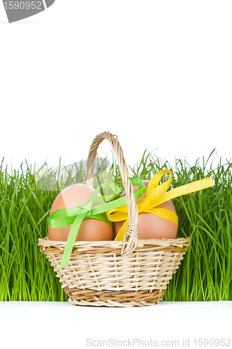 Image of basket with easter eggs