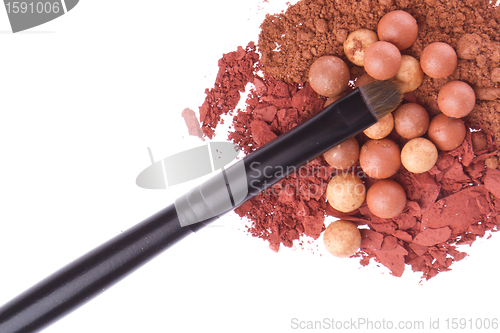 Image of bronzing pearls with eyeshadows