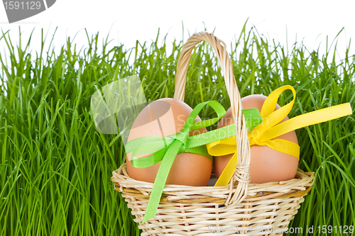 Image of basket with easter eggs