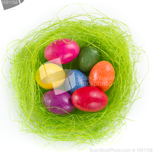 Image of easter eggs in nest