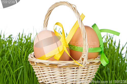 Image of basket with easter eggs