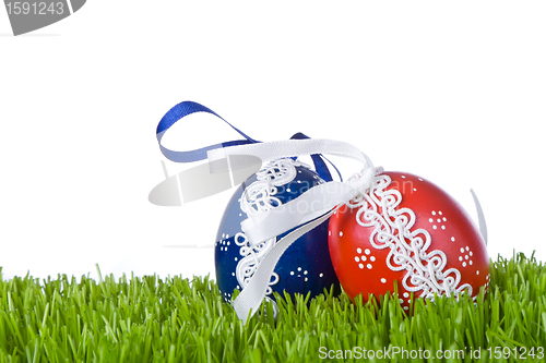 Image of easter eggs in grass