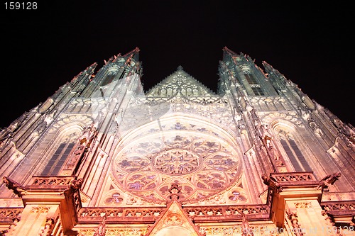 Image of St. Vitus cathedral at night