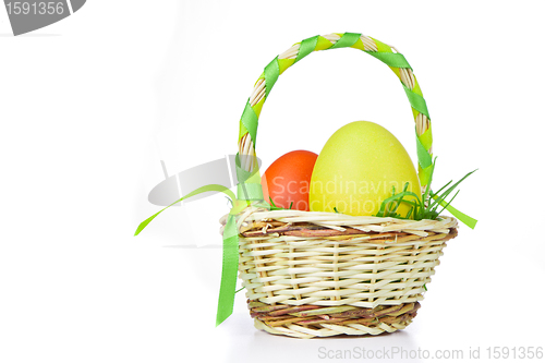 Image of basket with easter eggs