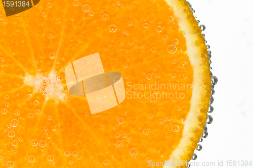 Image of mandarine with bubbles
