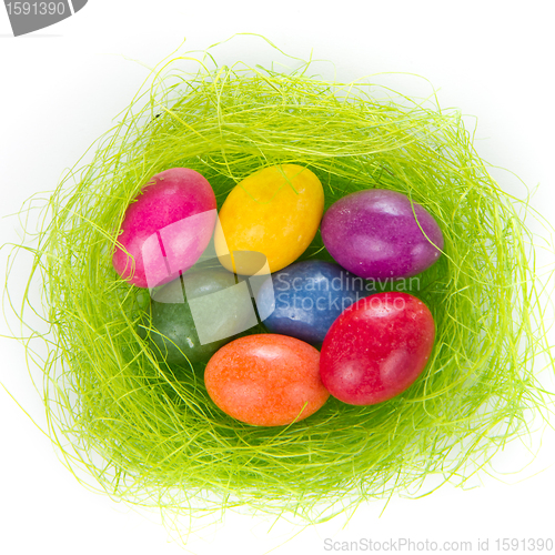 Image of easter eggs in nest