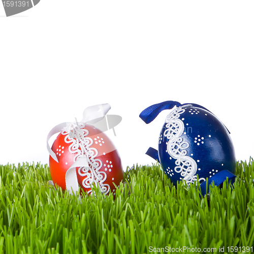 Image of easter eggs in grass