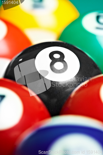 Image of Photo billiard balls close up