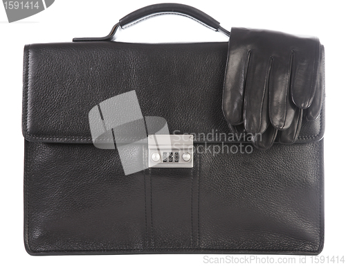 Image of Man's a brief case and gloves