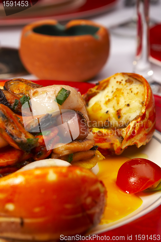 Image of Tasty dish from sea products at restaurant