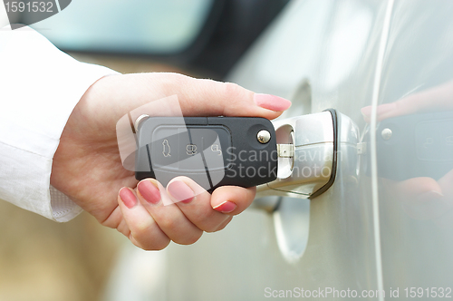 Image of Door of the car. 