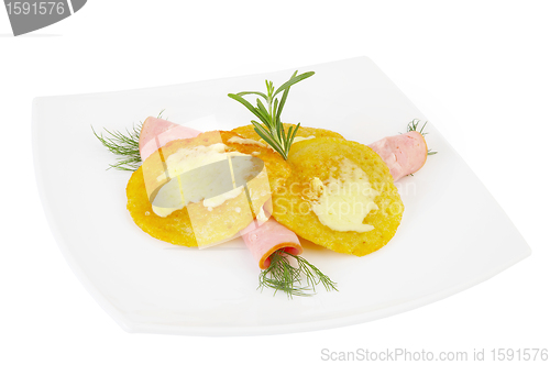 Image of Fritters with a ham