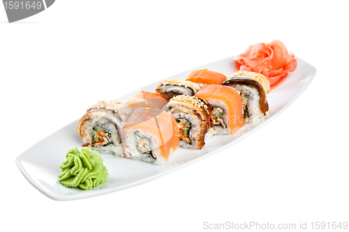 Image of Sushi (Roll Assorted Omori) on a white background