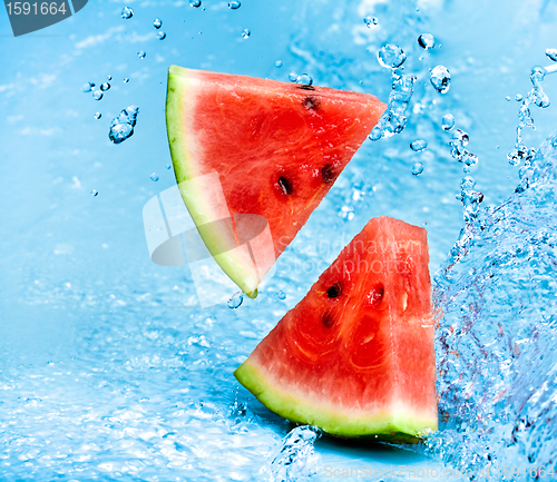 Image of watermelon and water