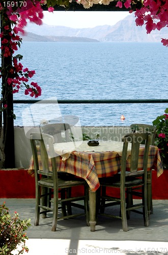 Image of greek island taverna scene