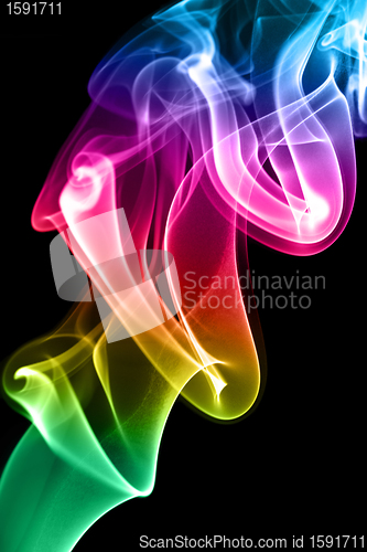 Image of Multi-coloured smoke. Background.