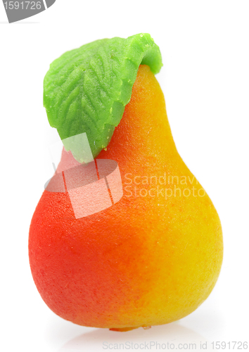 Image of Sweets marzipan. In the form of a pear