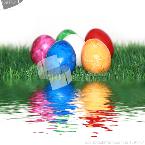 Image of colored eggs mix