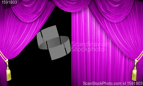 Image of pink velvet curtains