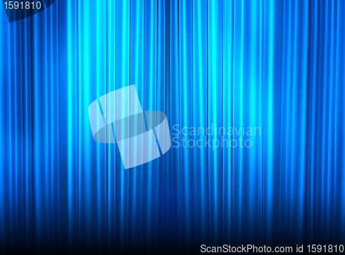 Image of Beautiful blue velvet curtains