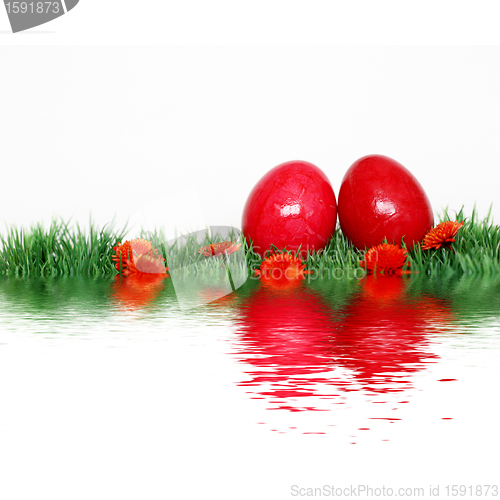 Image of Beautiful decoration with red eggs