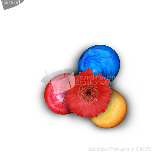 Image of Colorful Easter eggs isolated