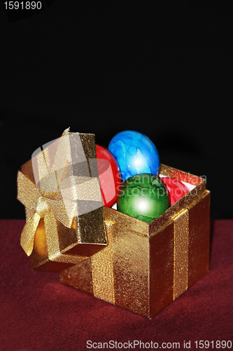 Image of Easter eggs in a gift box