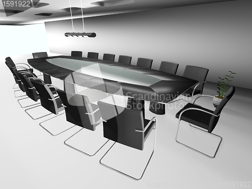 Image of 3d round conference room, isolated on white 