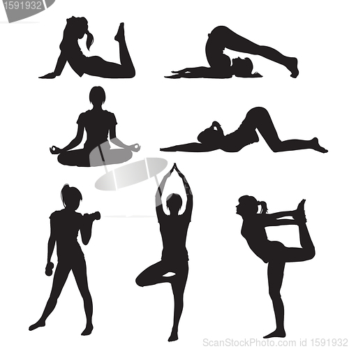 Image of Girl yoga silhouette