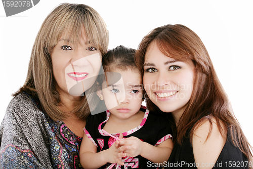 Image of Grandmother with adult daughter and grandchild