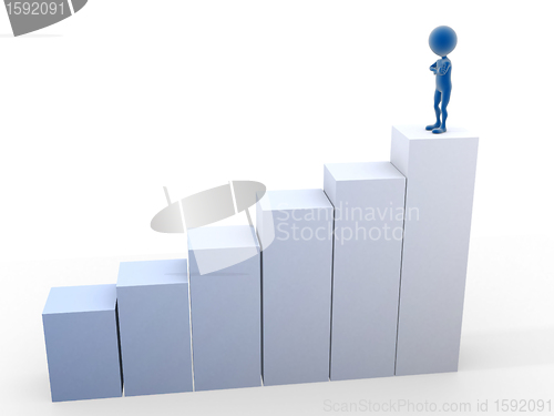 Image of Man in the top conceptual 3d render. 