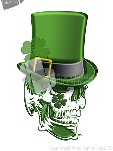 Image of St Patricks Day Green Skull Leprechaun Hat 