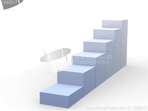 Image of staircase isolated on white background. Computer generated image