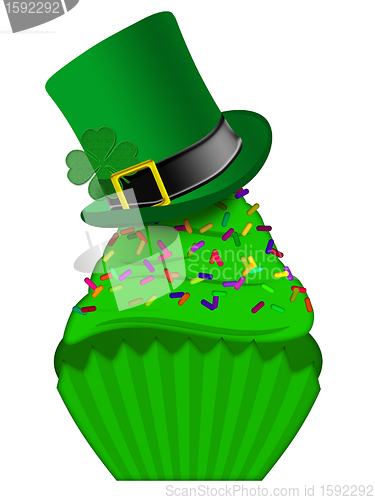 Image of St Patricks Day Cupcake with Colorful Sprinkles