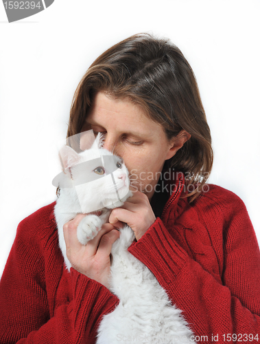 Image of woman and cat
