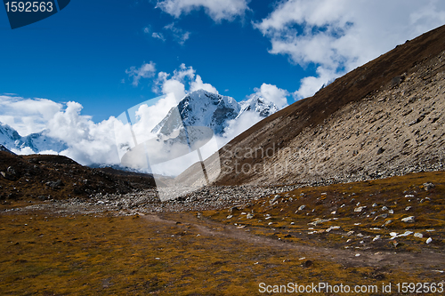 Image of Himalayas landscape in autumn: hill and mountain peaks