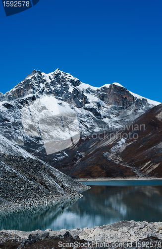 Image of Mountain near Gokyo and Sacred lake in Himalayas