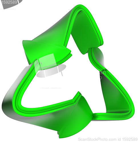 Image of recycling concept: green recycle symbol isolated
