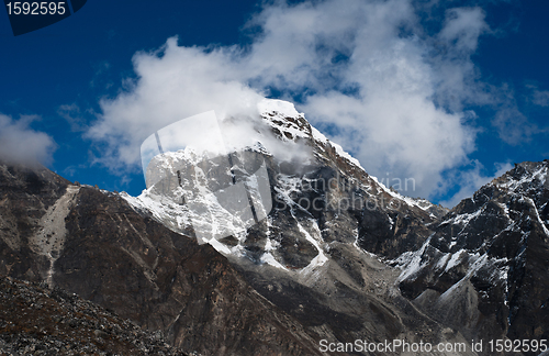 Image of Mountains near Gokyo and Sacred lakes in Himalayas