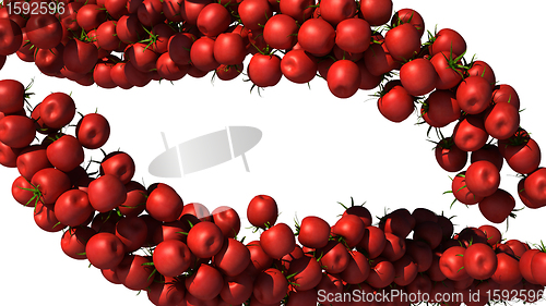 Image of Two tasty Tomatoe Cherry streams isolated