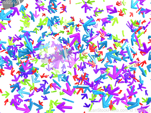 Image of Chaos: colorful arrows with random direction 