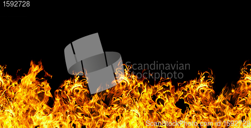 Image of seamless fire  on a black background