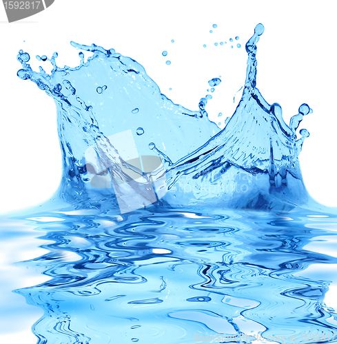 Image of Sparks of blue water on a white background ...