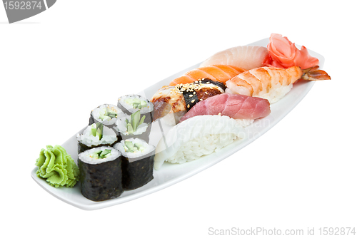 Image of Sushi Roll on a white background