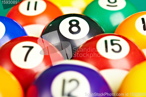 Image of Photo billiard balls close up