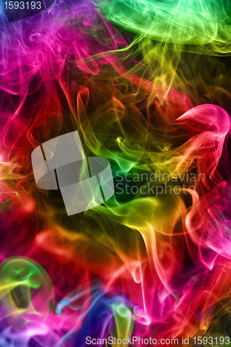 Image of Multi-coloured smoke. Background.