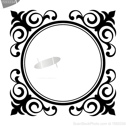 Image of circle ornamental decorative frame