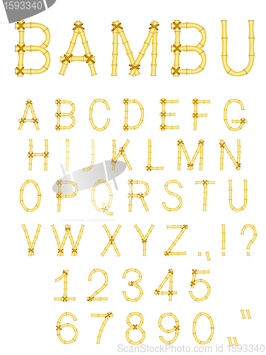 Image of vector bamboo stick abc alphabet